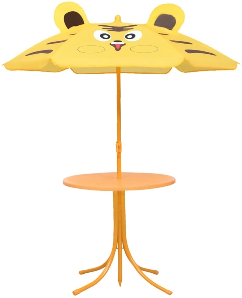 vidaXL 3-tlg. Garten-Bistro-Set für Kinder mit Sonnenschirm Gelb 48100