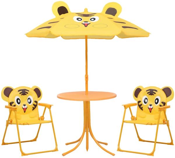 vidaXL 3-tlg. Garten-Bistro-Set für Kinder mit Sonnenschirm Gelb 48100