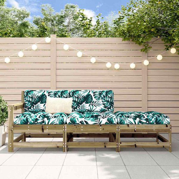 vidaXL 3-tlg. Garten-Lounge-Set mit Kissen Kiefernholz Imprägniert 825603