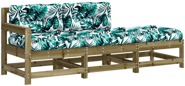 vidaXL 3-tlg. Garten-Lounge-Set mit Kissen Kiefernholz Imprägniert 825603
