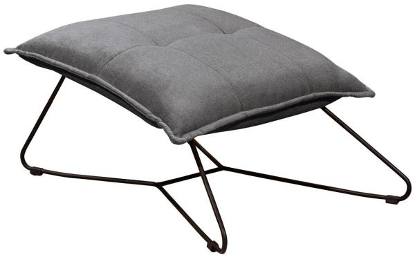 Hocker VICO Polsterhocker Stoff dunkelgrau und Metall schwarz