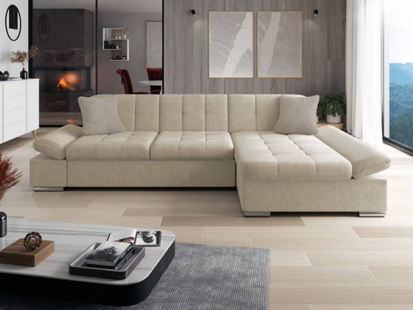 Ecksofa Malwi, Seite: Rechts, Farbe: Zetta 291 + Zetta 291 + Matana 17