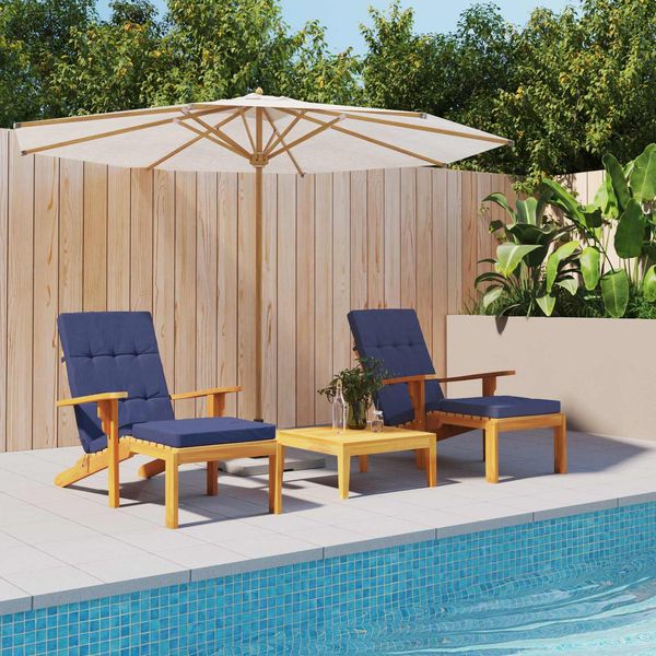 vidaXL Kissen für draußen 2 pcs Marineblau 180 x 55 x 7 cm Stoff 379391