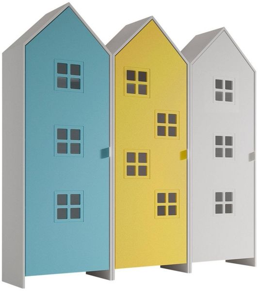 Schrank Casami Bruges 37 x 172,8 x 171,3 cm MDF Blau Gelb Weiß