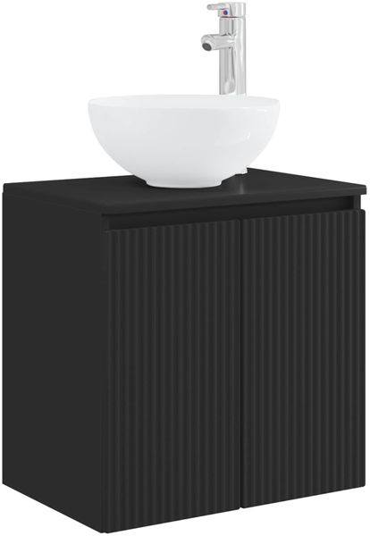 vidaXL Wandmontierte Waschtisch Schwarz 49,5 x 41 x 64,5 cm 890393