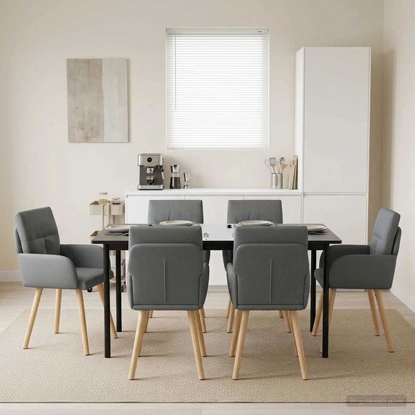 vidaXL Esszimmerstühle 6 pcs Stoff Dunkelgrau 60 x 56 x 96 cm 3428366