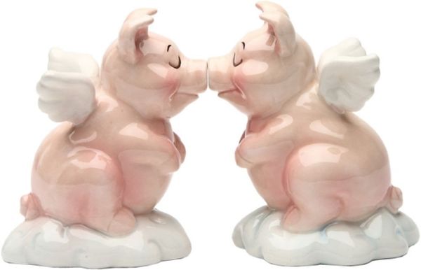 MystiCalls Salz- / Pfefferstreuer Salz und Pfefferstreuer Schweine Magnet küssend rosa Hog Heaven, (2-tlg), Mit Magneten verbunden
