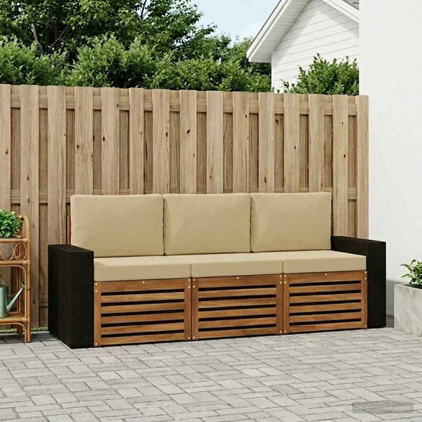 vidaXL Sofagarnituren mit Kissen 3 pcs Massivholz Akazie 3383974