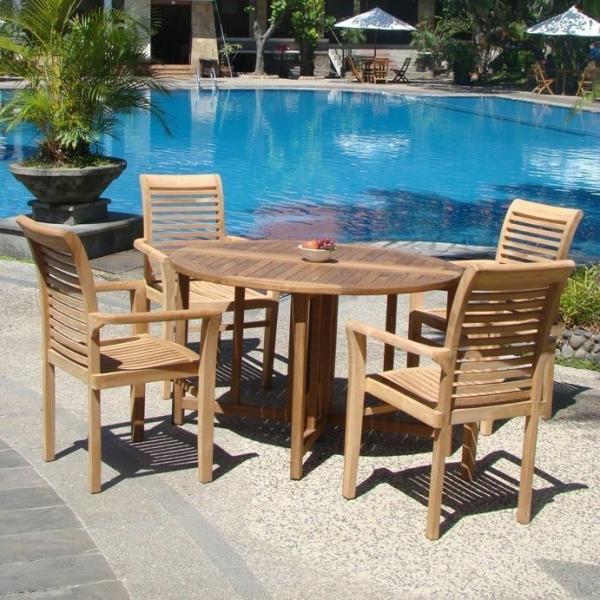 Teak Klapptisch Savona + 4 Teakstühle Cosenza