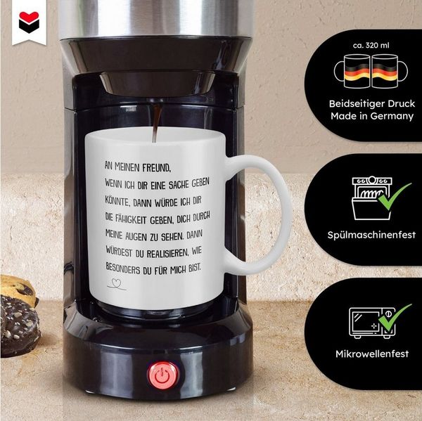 22Feels Tasse Freund Jahrestag Geschenk für Ihn Valentinstag Männer Geburtstag Liebe, Keramik, Made in Germany, Spülmaschinenfest