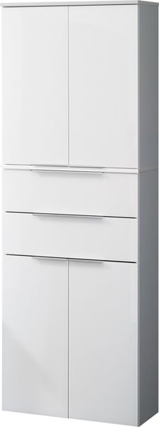 FACKELMANN KARA Doppel Hochschrank 61 cm breit, Weiß, mit 2 Schubladen