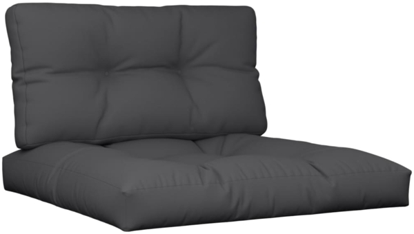 vidaXL Palettenkissen 2-tlg., Stoff, Schwarz