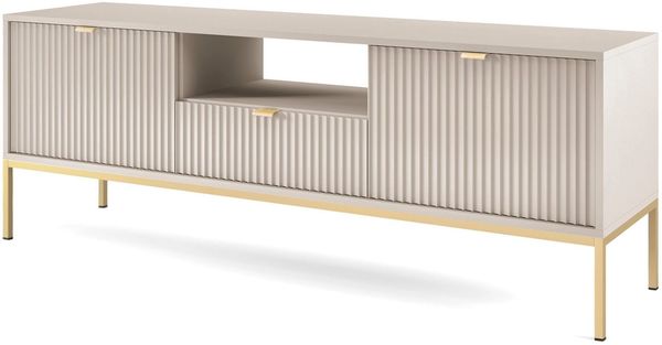 Selsey „Vellore“ TV-Lowboard mit Schublade und goldenem Gestell, Kaschmir, 154 cm