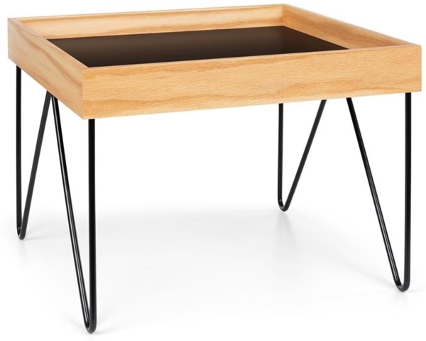 Little Lyon Kaffeetisch Melamin/MDF mit Eichenfurnier Stahlrahmen Schwarz