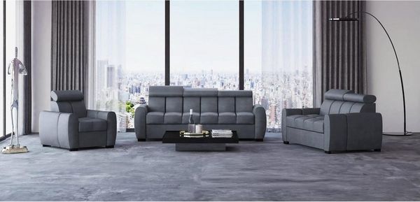 Beautysofa Polstergarnitur Gomez, (inkl. Schlaffunktion und Bettkasten, verstellbaren Kopfstützen), Designersofa 3+2+1 in Velourstoff, Rundumbezug
