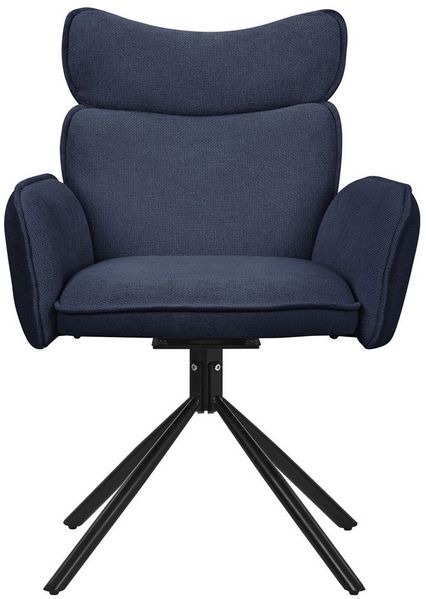 ML-DESIGN Polsterstuhl Drehstuhl mit Armlehne & Rückenlehne Ergonomische mit Metallbeine (2 St), Armlehnstuhl 2er Set Dunkelblau aus Polyester 360° Drehbar Sessel