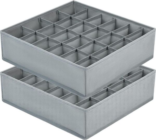 FELIXLEO Aufbewahrungsbox 2 Aufbewahrungsboxen mit 24 Fächern für Socken und Unterwäsche (2 St)