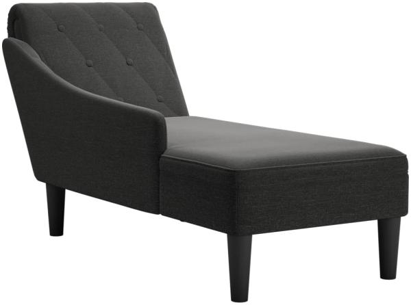 vidaXL Chaiselongue mit Kissen und Rechter Armlehne Schwarz Stoff 4009767