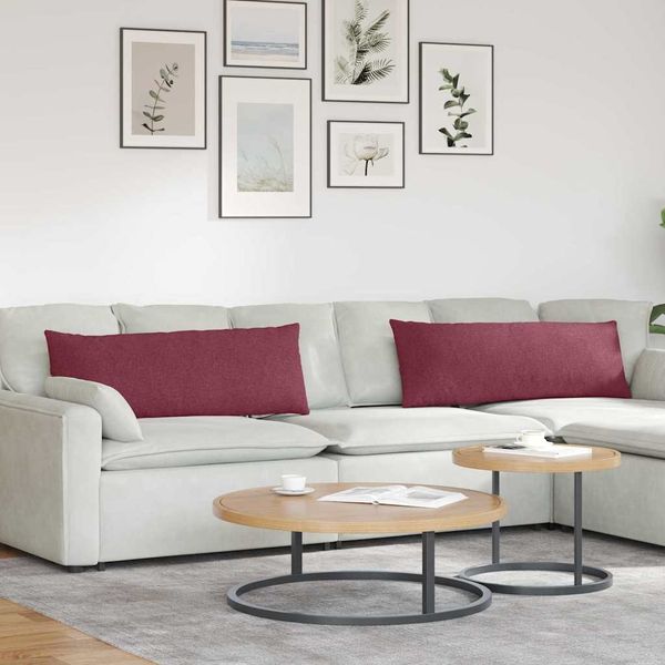 vidaXL Sofakissen 2 pcs Weinrot 120 x 40 cm Stoff 42013785