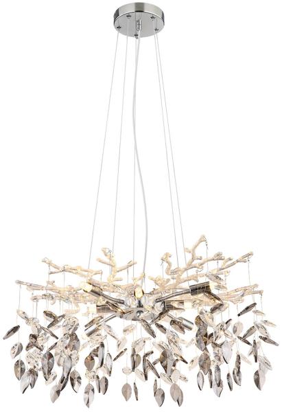 LED Hängelampe, Kronleuchter, Metall, Glaskristalle, H 120 cm