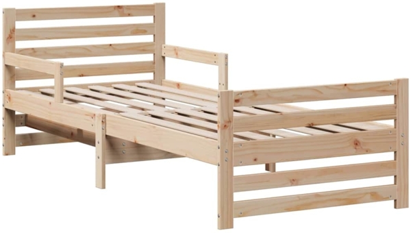 vidaXL Bettrahmen mit Matratze Braun 80 x 200 cm Massives Kiefernholz 3385946 Bild 5