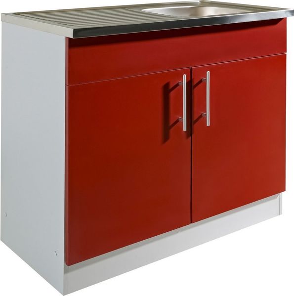 wiho Küchen Spülenschrank Kiel 100 cm breit, 50 cm tief, mit Auflagebecken
