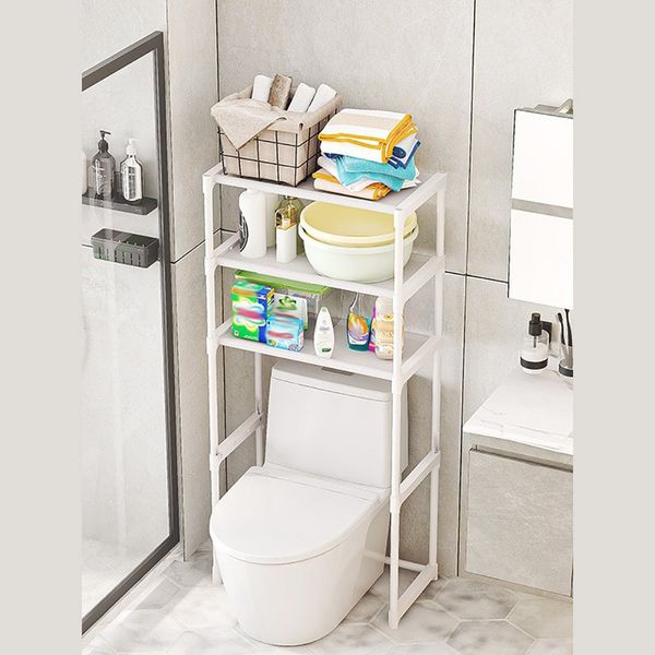 GarveeMore Badregal Über der Toilette Aufbewahrungsregal 3-Tier-Bad über Toilette Lagerung, Freistehende platzsparende Badezimmerregale über der ToiletteBadezimme