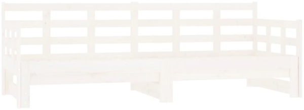 Tagesbett Ausziehbar Weiß Massivholz Kiefer 2x(80x200) cm [820378]