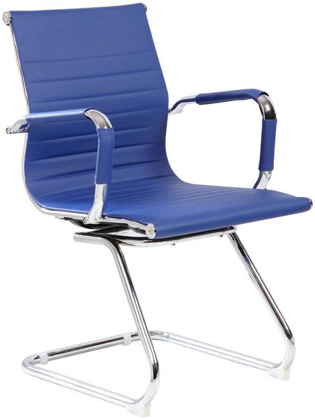 Dmora Stuhl Artena, Wartezimmersitzgelegenheit mit Armlehnen für das Büro, Ergonomischer Wartesitz, 62x54h89 cm, Blau