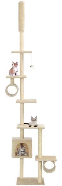 vidaXL Katzen-Kratzbaum mit Sisal-Kratzsäulen 260 cm Beige 170534