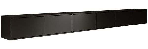 Selsey 'Framme' Hängendes TV-Board mit sechs Klappen 300 cm, Schwarz