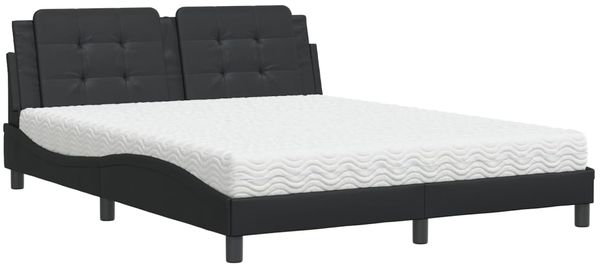 vidaXL Bett mit Matratze "Zadar" Schwarz 160x200 cm Kunstleder 3208873 Bild 2