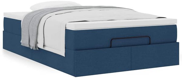 vidaXL Ottoman-Bett mit Matratze Blau 120x190 cm Stoff 3311098 Bild 4