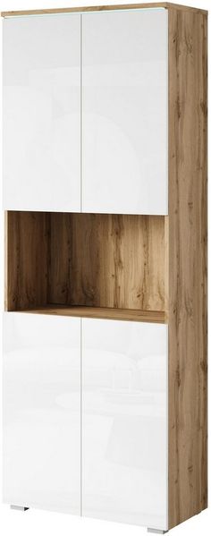 Home affaire Aktenschrank Vera, Mehrzweckschrank mit LED-Beleuchtung Praktischer Stauraum mit höhenverstellbaren Ablageböden, H. 182 cm