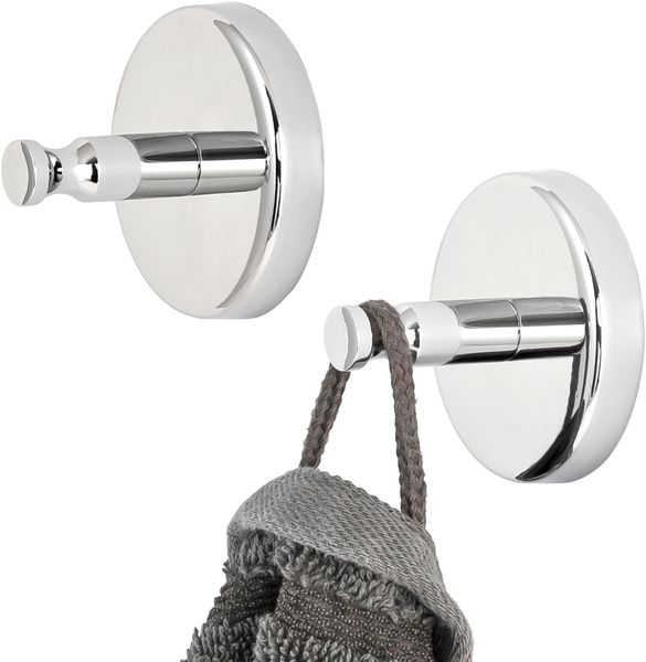 Bad-Serie LUCENTE - Handtuchhaken 2er Set, aus Edelstahl verchromt