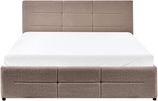 Bett mit Stauraum Bouclé MASSOGNES 140 x 200 cm Taupe Bild 7