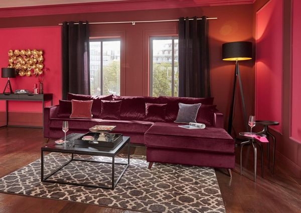 Home affaire Ecksofa Renesse L-Form, lose Kissen, Keder an Sitzkissen
