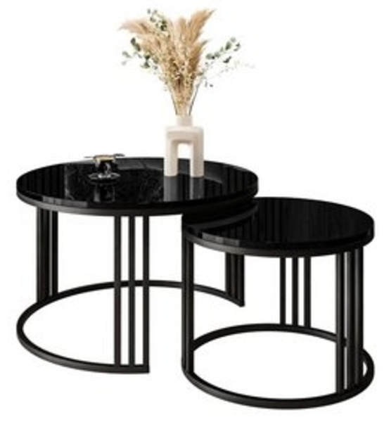 Lookway Couchtisch LORI 2in1 mit Hochglanz Platte (2er Set), Durchmesser: ⌀70 cm und ⌀50 cm Bild 6