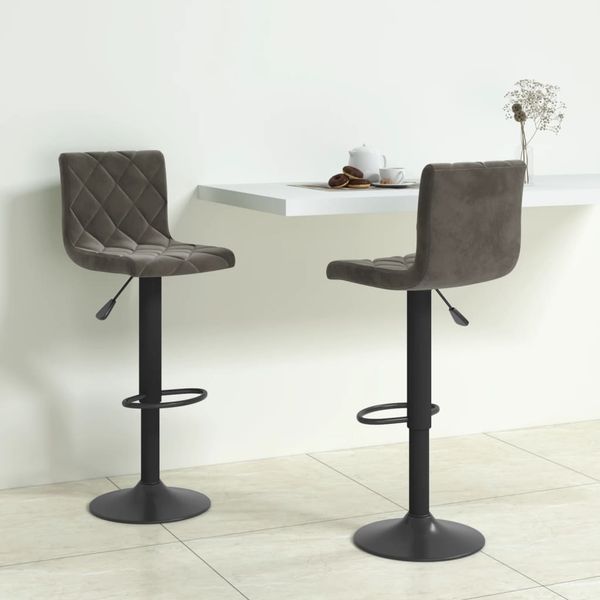 vidaXL Barhocker 2 Stk. Dunkelgrau Samt 333732