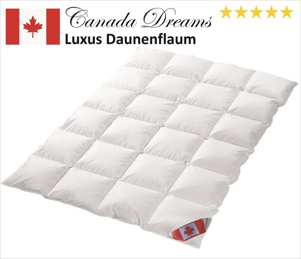 Canada Daunenbettdecke Canada Dreams Luxus Winter Daunendecke PLUS Wärmegrad 4, Füllung: canadische Daunen, Federchen Klasse 1, Bezug: 100% Baumwolle, Wärmeklasse 4