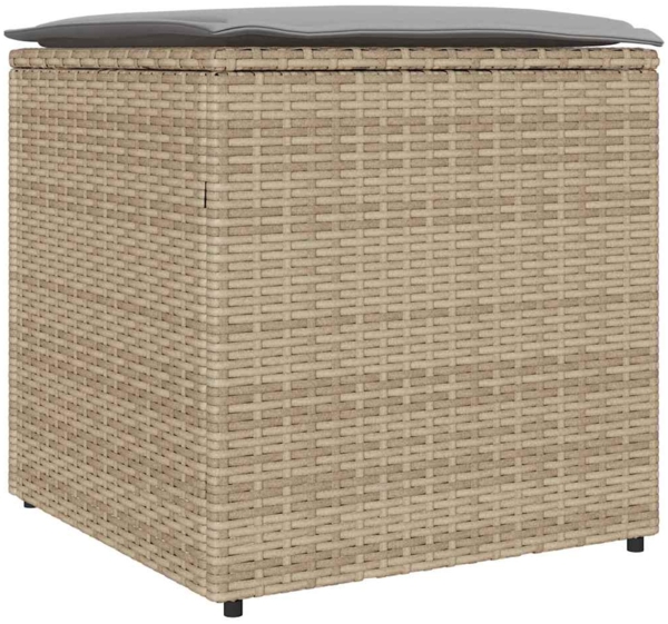 vidaXL Kissenbox mit Speicher Beige 50 x 50 x 50 cm Poly-Rattan 365411