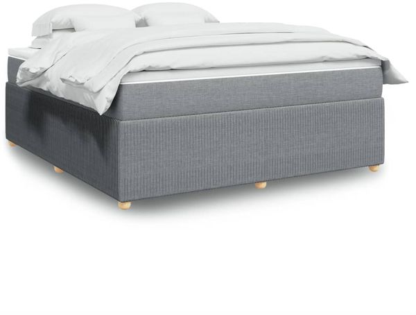 vidaXL Boxspringbett mit Matratze Hellgrau 180x200 cm Stoff 3285588