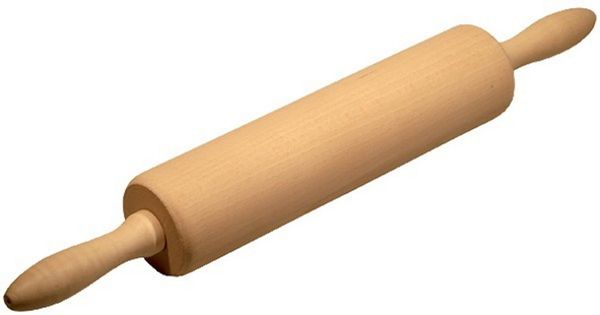 Gravidus Nudelholz Nudelholz aus Buchenholz 40cm Teigrolle mit Griffen