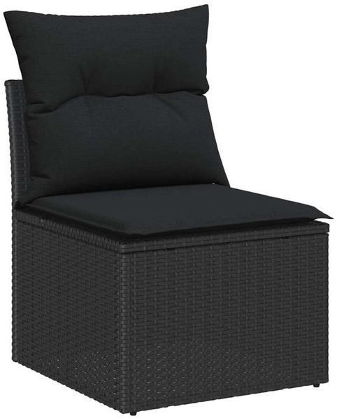 vidaXL Garten-Sofa-Set mit Kissen 9 pcs Schwarz Poly-Rattan 3348799 Bild 7