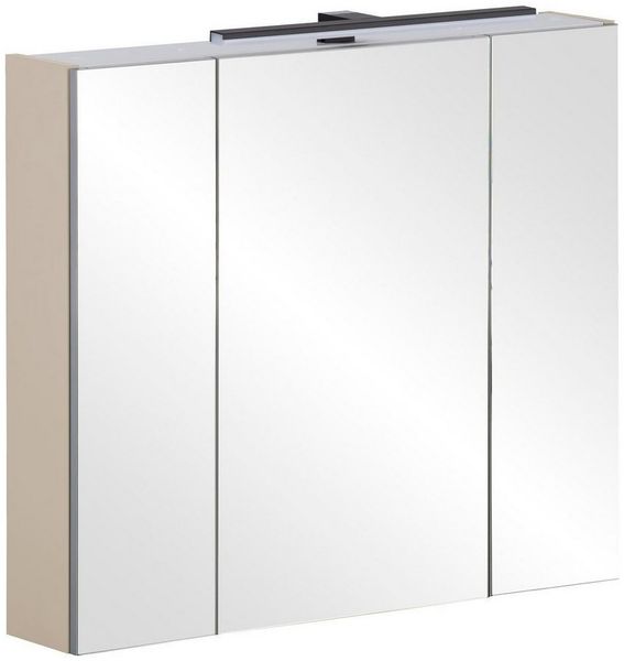 Spiegelschrank Mailand / Malo, Holzwerkstoff, Beige, 80 x 74 x 16 cm