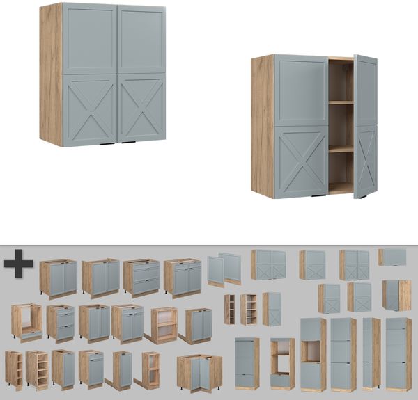Hängeschrank Fame-Line Hellblau-grau 60 cm Vicco Bild 5