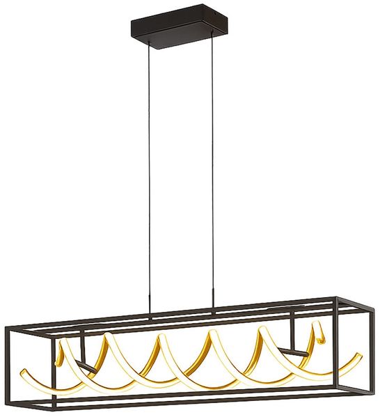 Fischer & Honsel 61046 LED Pendelleuchte Gian sandschwarz blattgoldfarben CCT