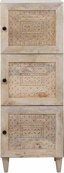 vidaXL Hochboard mit Regal Weiß 40 x 33 x 110 cm massives Mangoholz 4018145 Bild 2