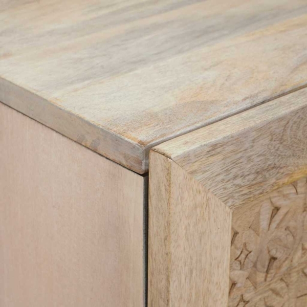 vidaXL Hochboard mit Regal Weiß 40 x 33 x 110 cm massives Mangoholz 4018145 Bild 5