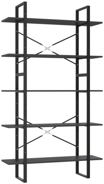 vidaXL Bücherregal 5 Fächer Grau 100x30x175 cm Holzwerkstoff 3082000